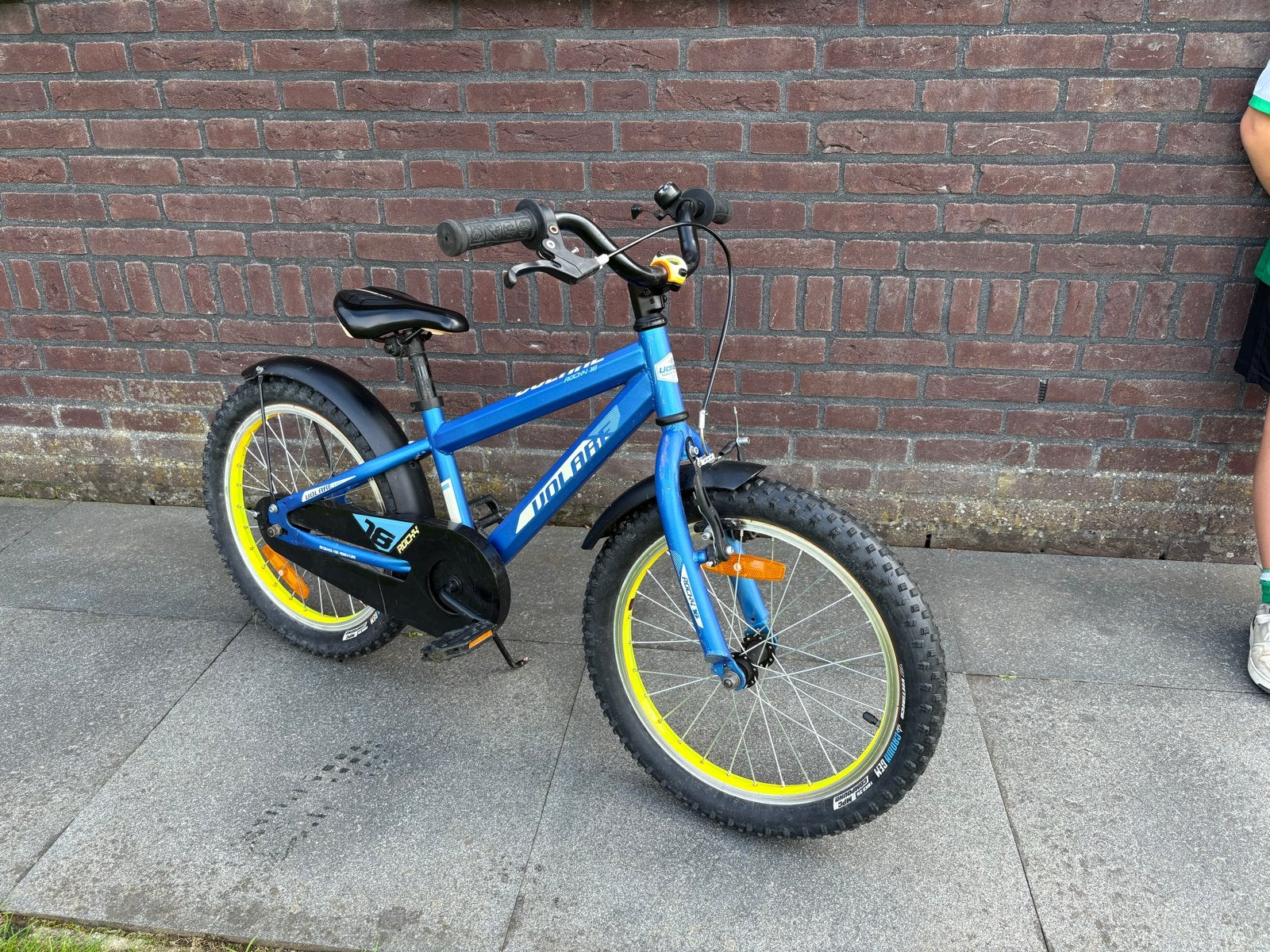 Volare kinderfiets 18 inch - Blauw, Ophalen, Gebruikt, Velgrem, 16 tot 20 inch