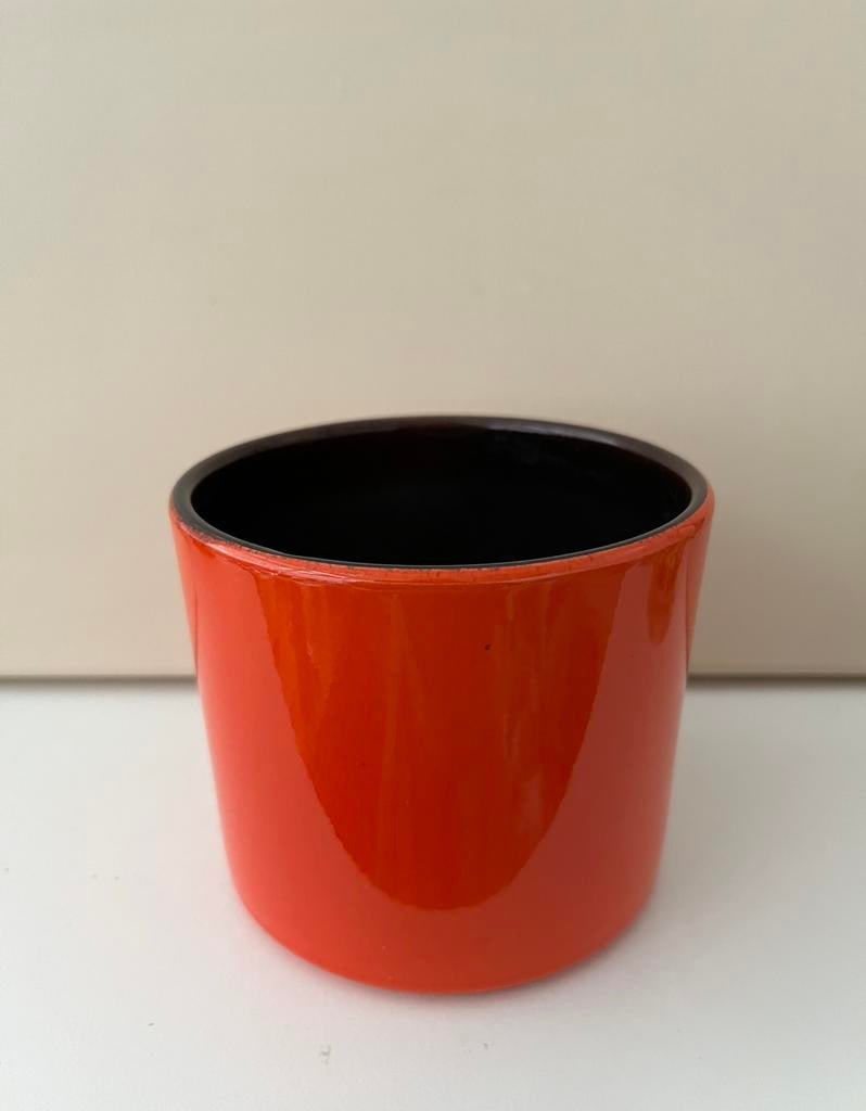Vintage bloempot oranje, Antiek en Kunst, Antiek | Keramiek en Aardewerk, Ophalen of Verzenden