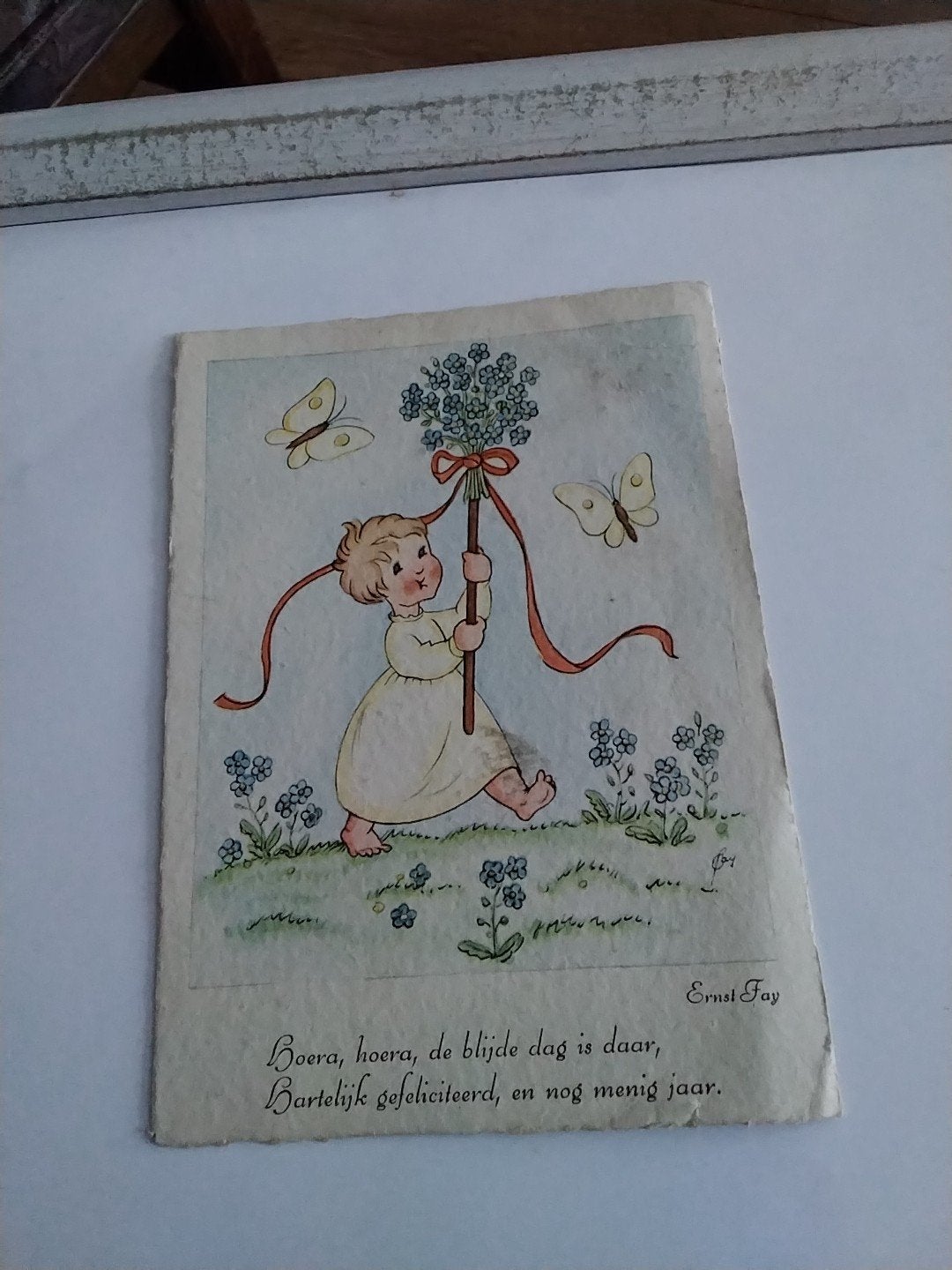 Ernst Fay Ansichtkaart - Hoera, de blijde dag is daar 1943, Ophalen of Verzenden, 1980 tot heden