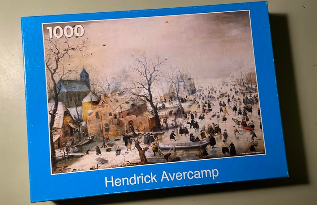 Puzzel winterlandschap met schaatsers, Ophalen of Verzenden, 500 t/m 1500 stukjes, Zo goed als nieuw, Legpuzzel