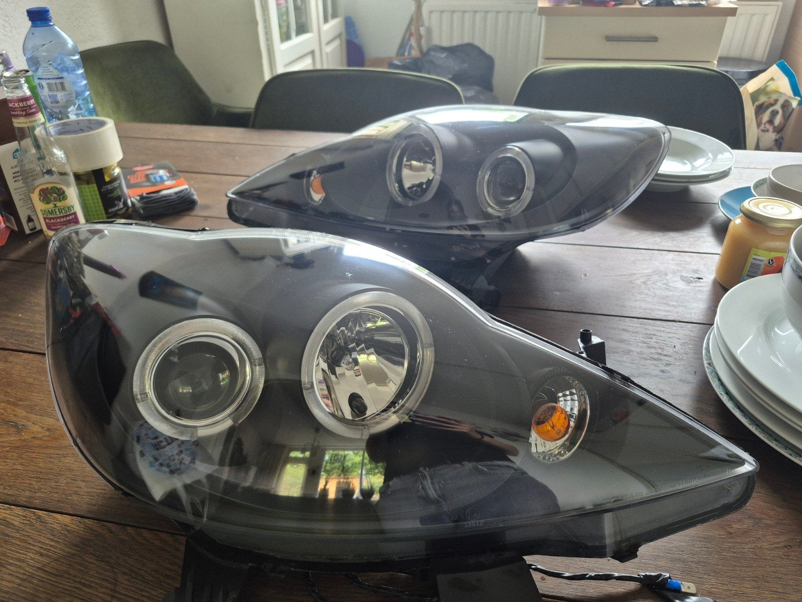 Angel Eyes Koplampen Peugeot 107 (Pre-facelift), Auto-onderdelen, Verlichting, Ophalen, Gebruikt, Peugeot