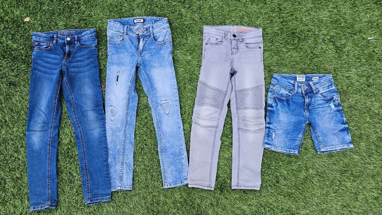 Stoere spijkerbroeken en korte broek maat 128, Ophalen of Verzenden, Diverse merken, Jongen, Broek