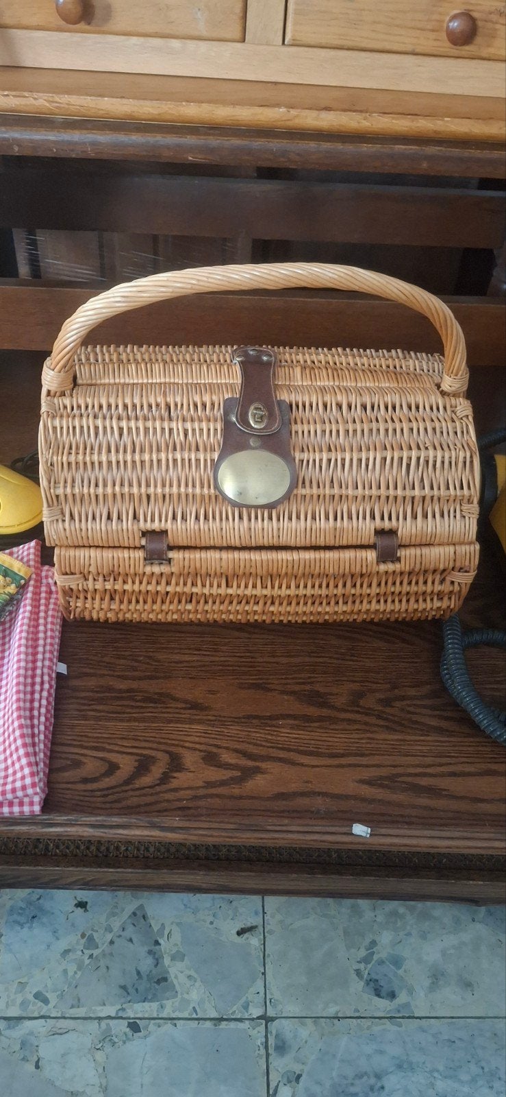 Retro Picknickmand Compleet met Servies en Bestek, Ophalen, Gebruikt