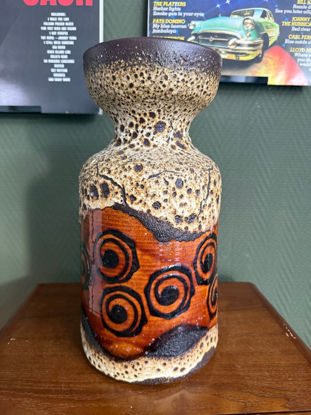Vintage West-Germany Fat Lava Vaas - 35cm, Antiek en Kunst, Ophalen of Verzenden