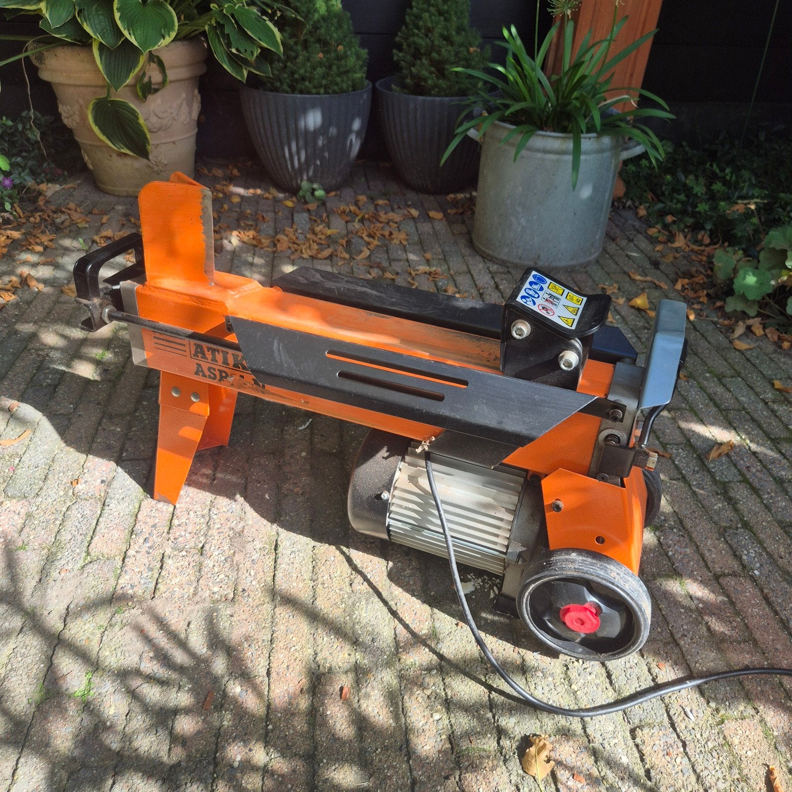 Atika ASP 4 N Houtklover - Elektrisch, 4 ton, Tuin en Terras, Ophalen, Gebruikt, Liggend, Atika