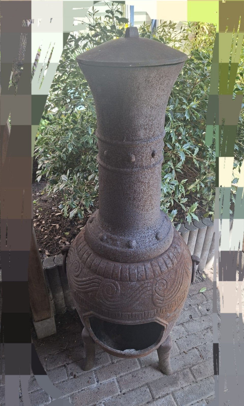 TERRASKACHEL GIETIJZER / VUURTON/VUURKORF, Tuin en Terras, Tuinhaarden, Ophalen, Gebruikt