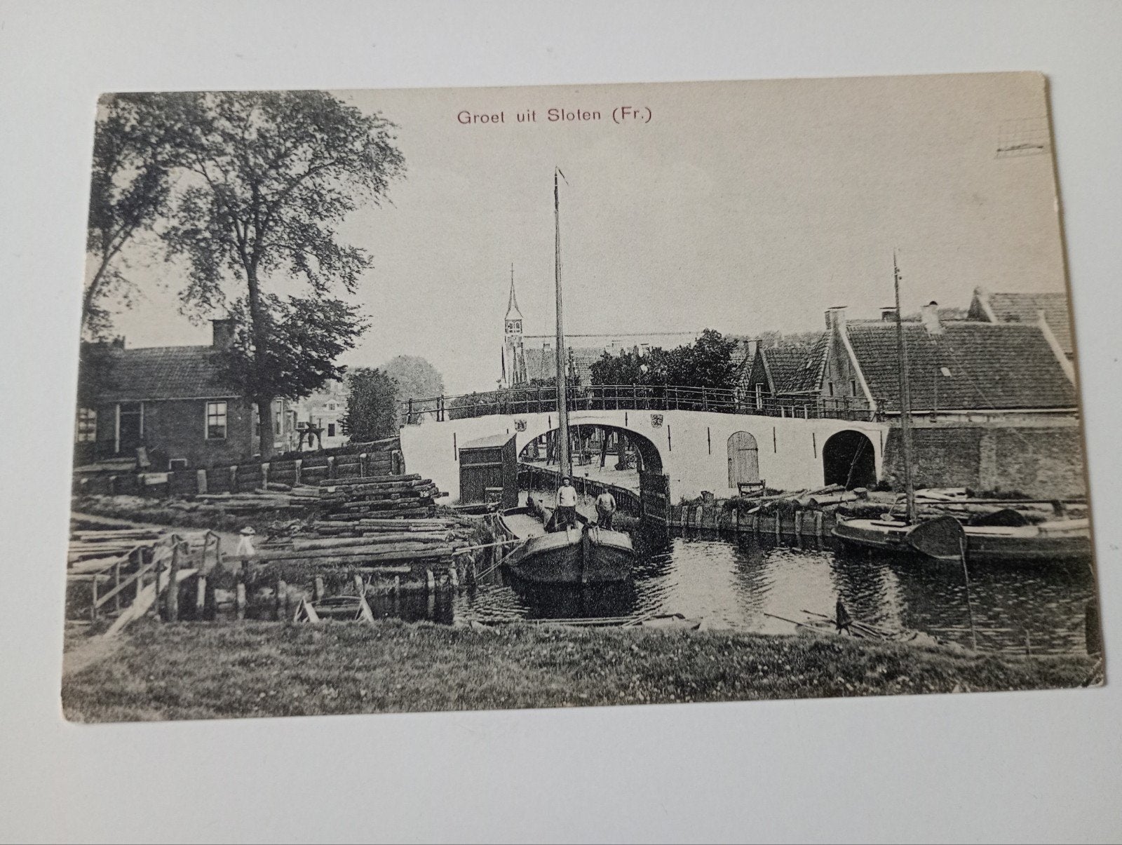 Sloten (Fr) met Scheepvaart, Ophalen of Verzenden, Voor 1920, Ongelopen, Friesland