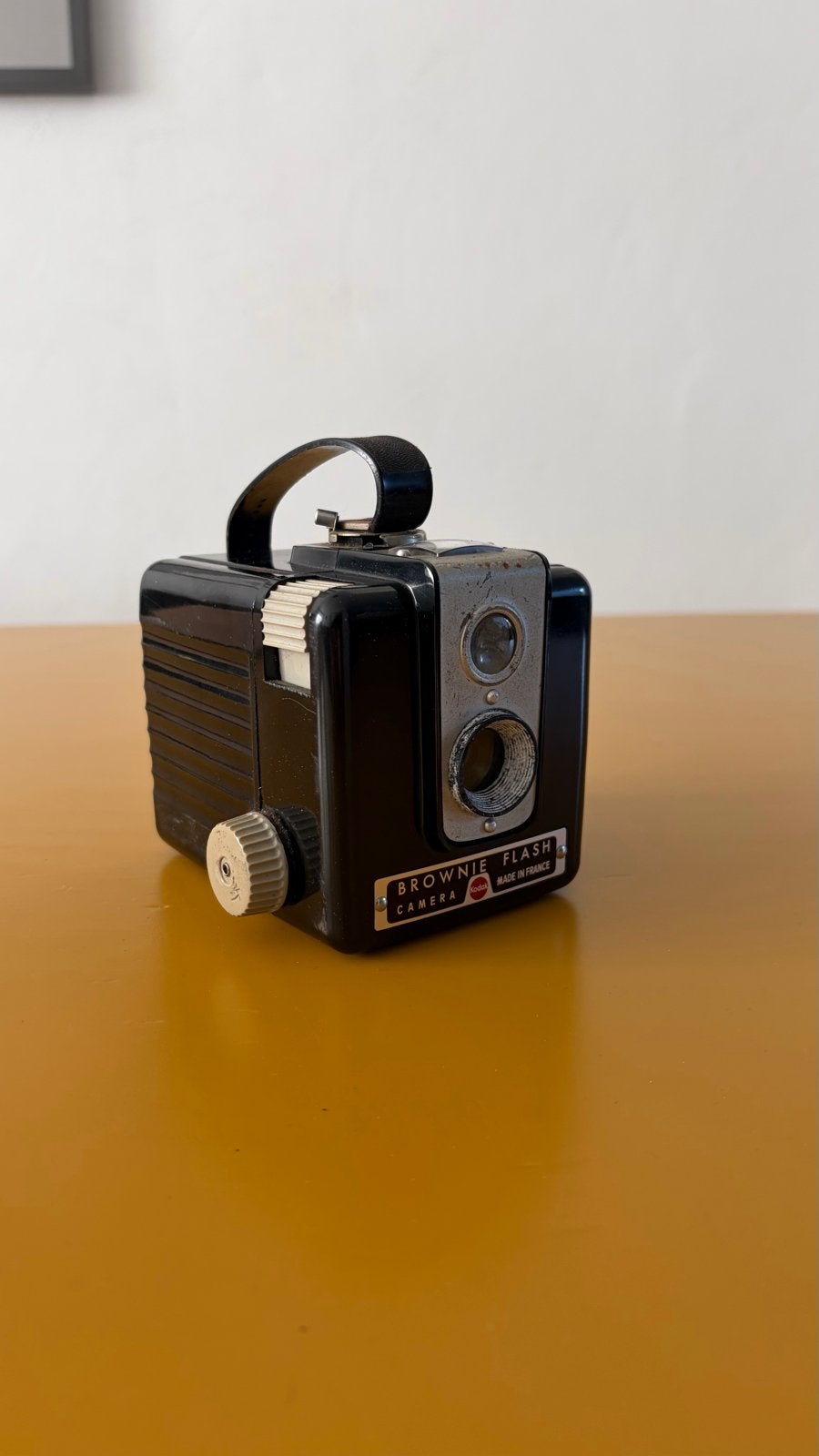Vintage Kodak Brownie Flash Camera met Leren Hoes, Ophalen of Verzenden, Gebruikt, Compact, Kodak