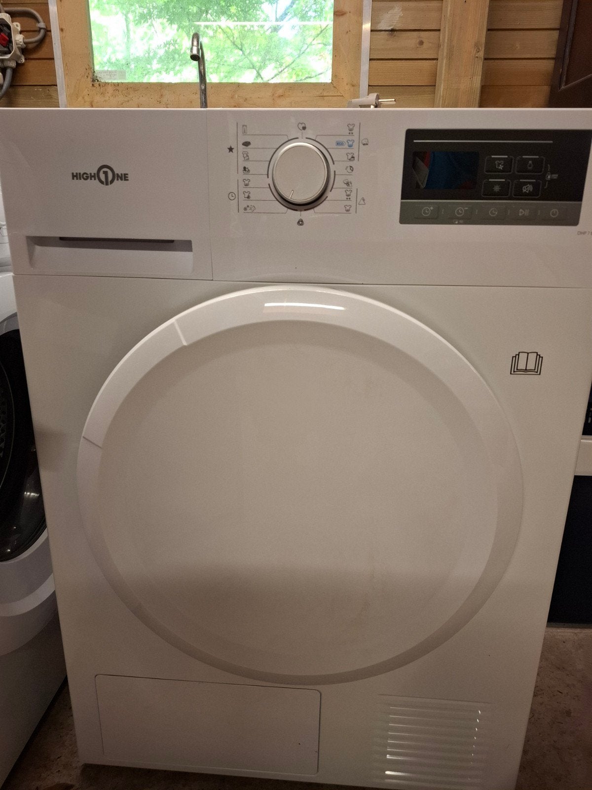 High One DHP7EW544C Condensdroger -zgan, Witgoed en Apparatuur, Wasdrogers, Ophalen, 6 tot 8 kg, Zo goed als nieuw, Voorlader