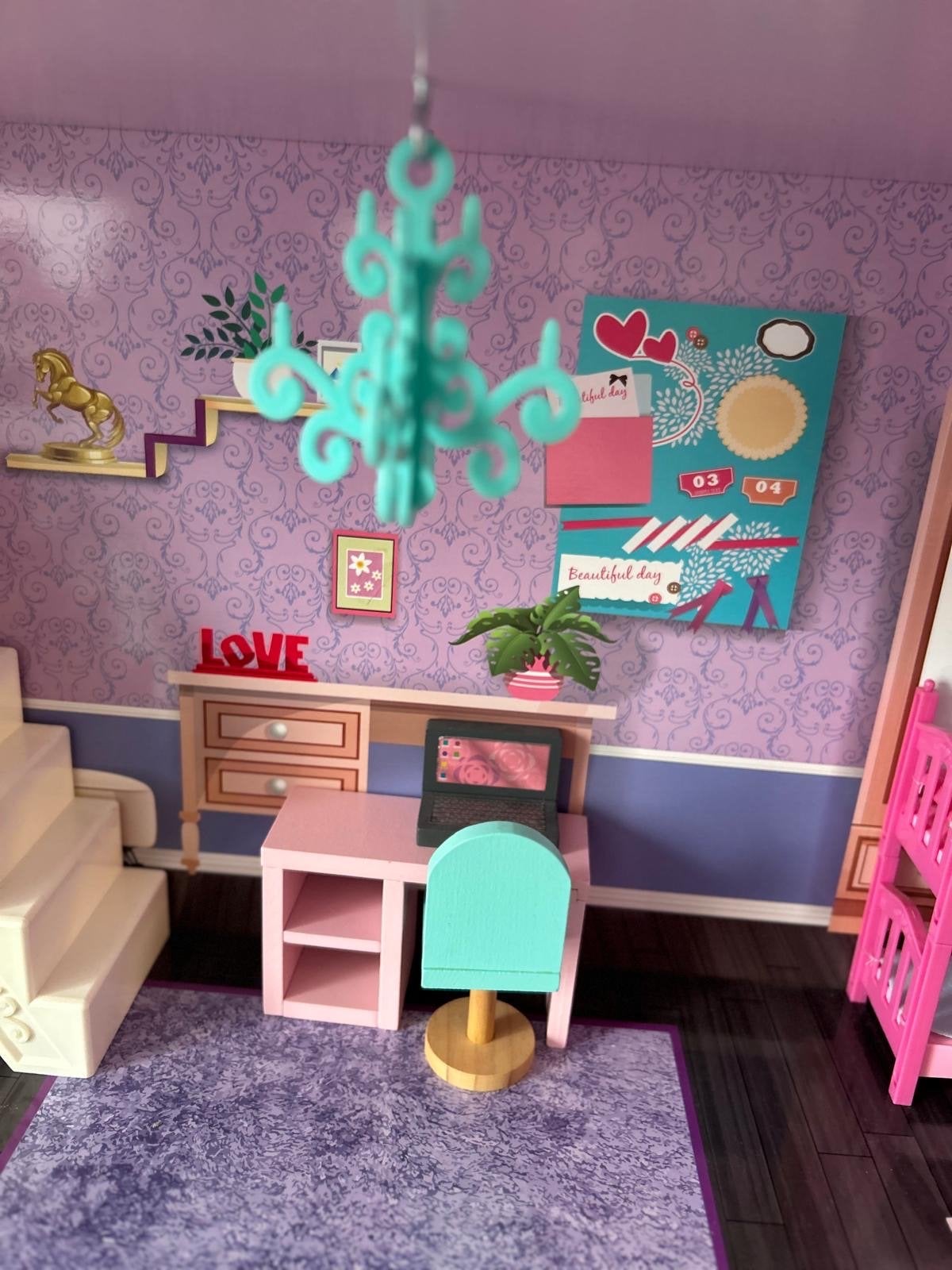 Foto 14 van Groot poppenhuis met veel accessoires en poppen