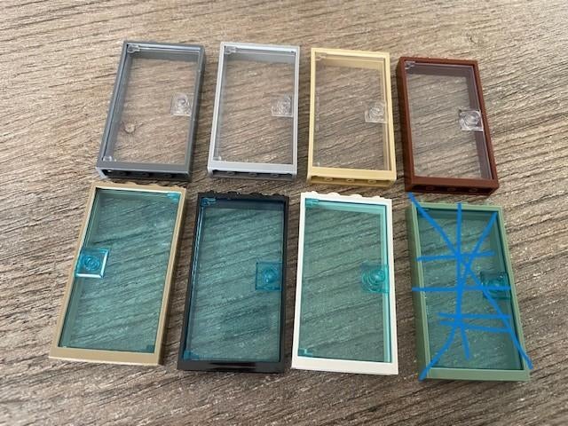 lego deurtjes doorzichtig of transparant blauw met kozijn, Ophalen of Verzenden, Nieuw, Accessoire, Lego