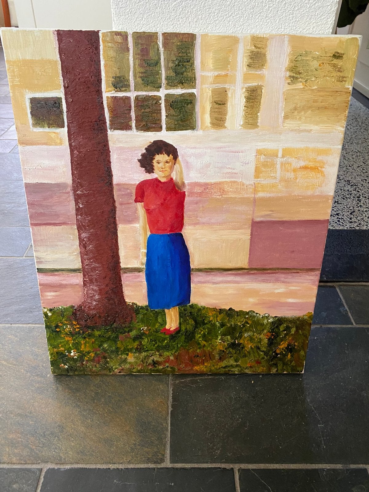 Vrouw met maar 1 borst: schilderij, Ophalen, Zo goed als nieuw, Schilderij