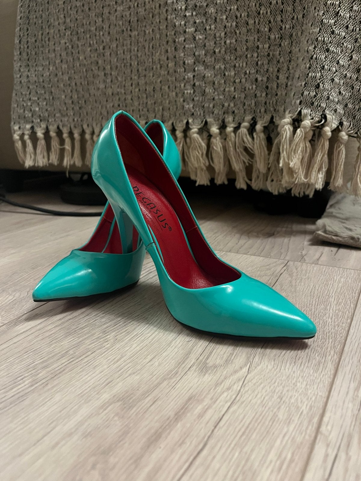 Pegasus Shoes - Elegante turquoise pumps, maat 36, Ophalen, Zo goed als nieuw, Overige kleuren, Pumps