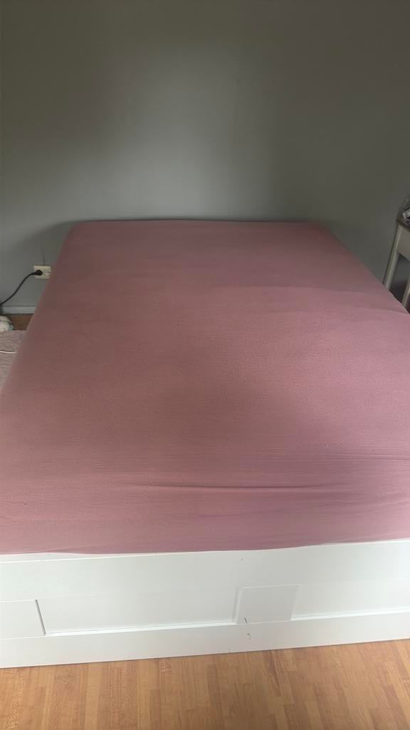 140 bij 200 bed, Huis en Inrichting, Slaapkamer | Bedden, Ophalen, Wit, Tweepersoons, 140 cm