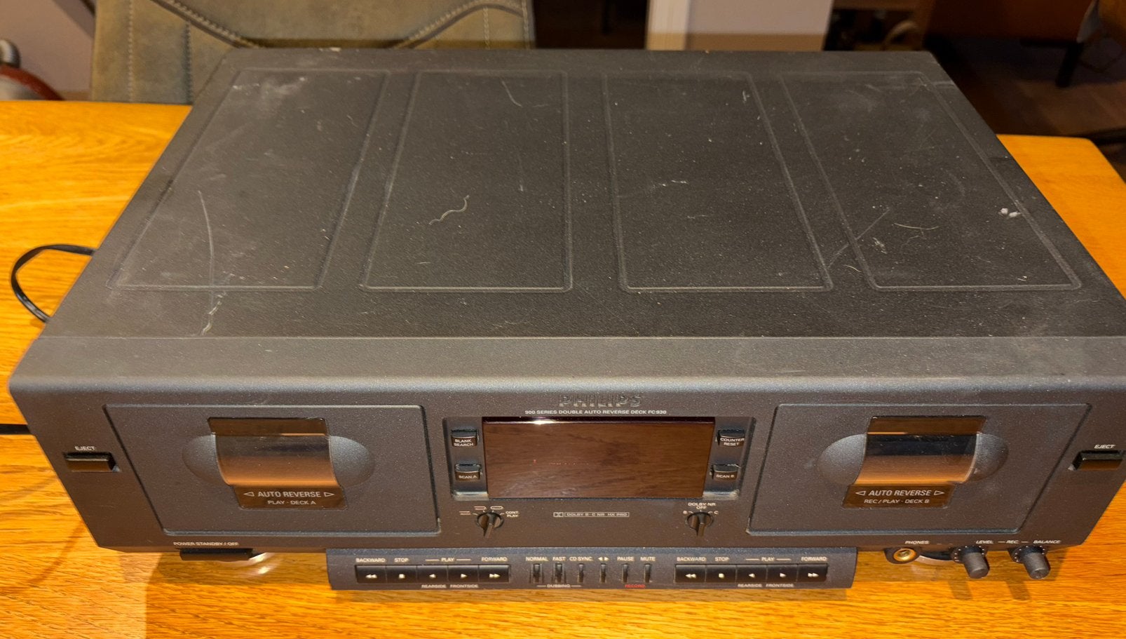 Philips FC930 Dubbel Cassette Deck, Ophalen of Verzenden, Philips