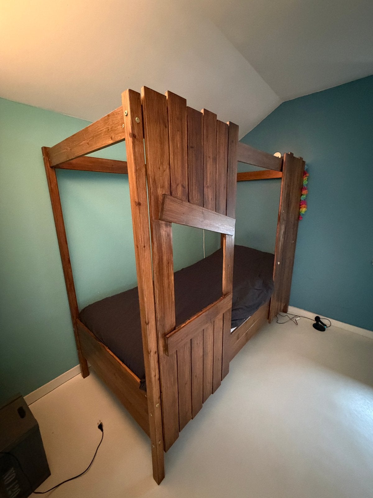 Avontuurlijk bed, Gebruikt, 90 cm, Eenpersoons, Bruin