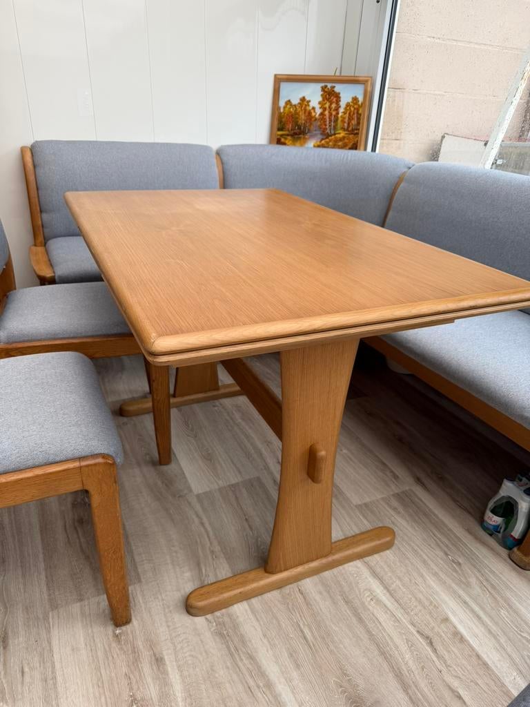 uitschuifbare eettafel eikenhout, Ophalen, Eikenhout, 50 tot 100 cm, Zo goed als nieuw
