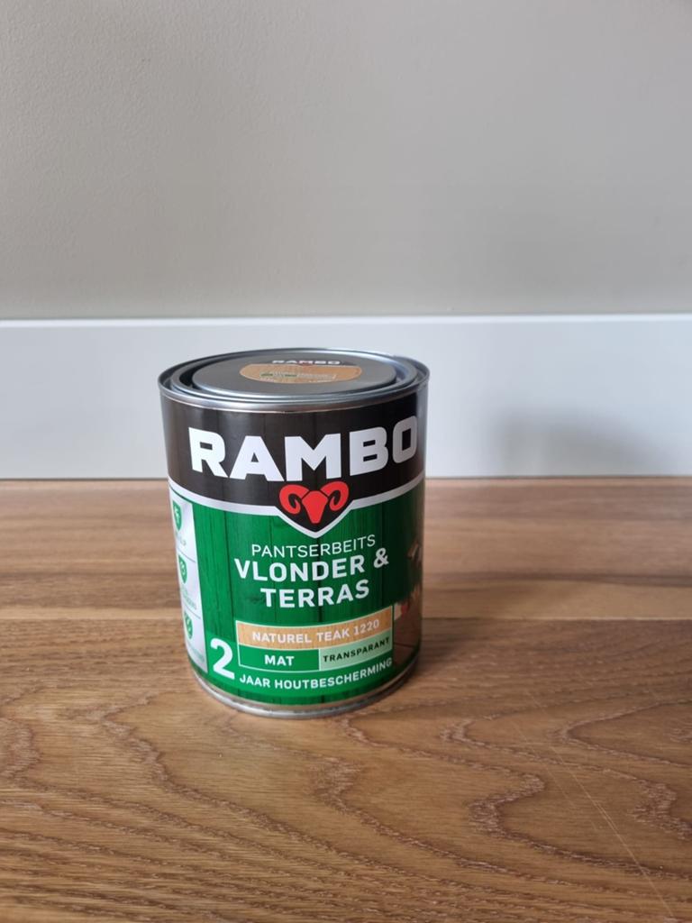 Rambo Pantserbeits Vlonder & Terras Natuurlijk Teak 1220, Bruin, Nieuw, Beits, Ophalen of Verzenden