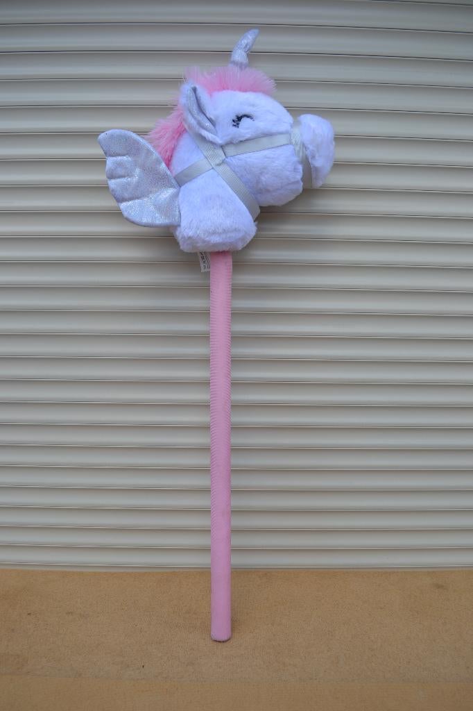 Mooi kinder Eenhoorn stokpaardje van 78cm, Paard, Overige karakters, Ophalen of Verzenden, Zo goed als nieuw