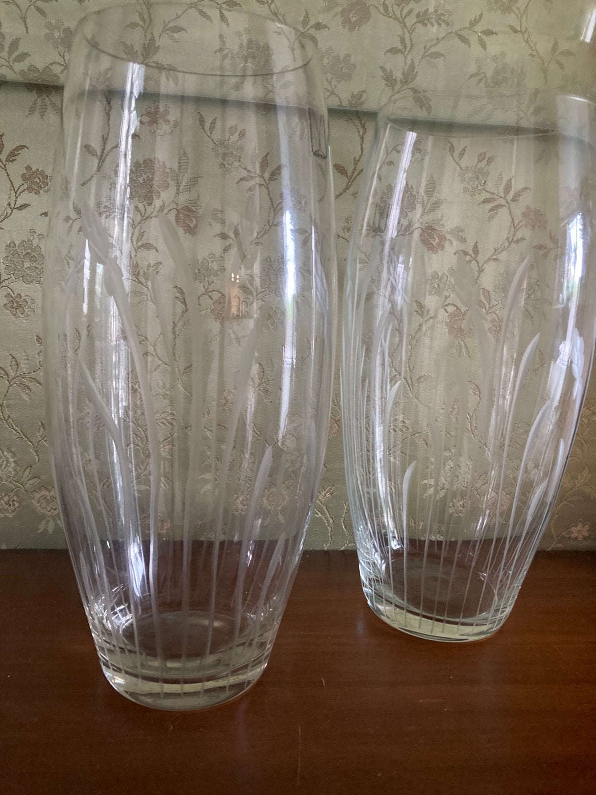 Royal Scot Crystal Grote vazen antiek glas 2 x puntgaaf, Ophalen of Verzenden