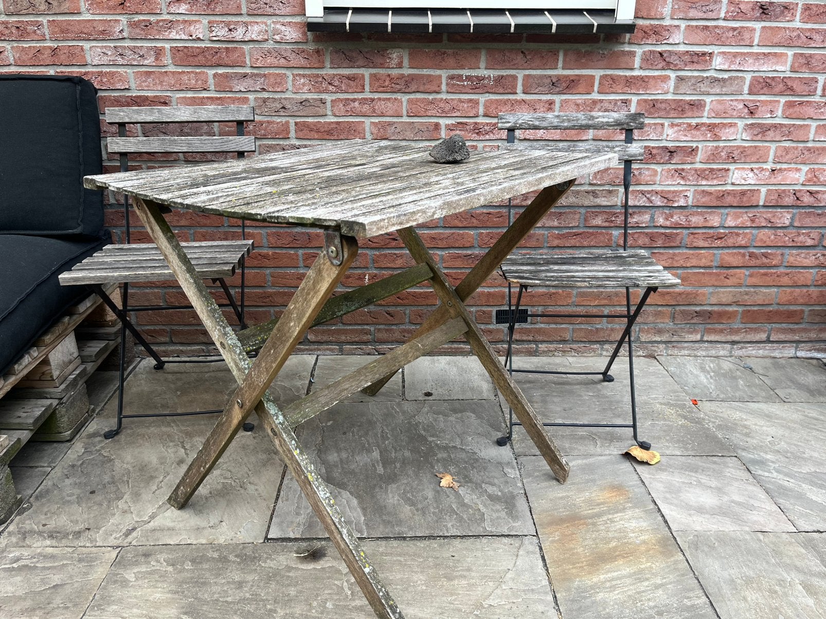 Bistro setje (opknapper), Ophalen, Gebruikt, Vierkant, Hout