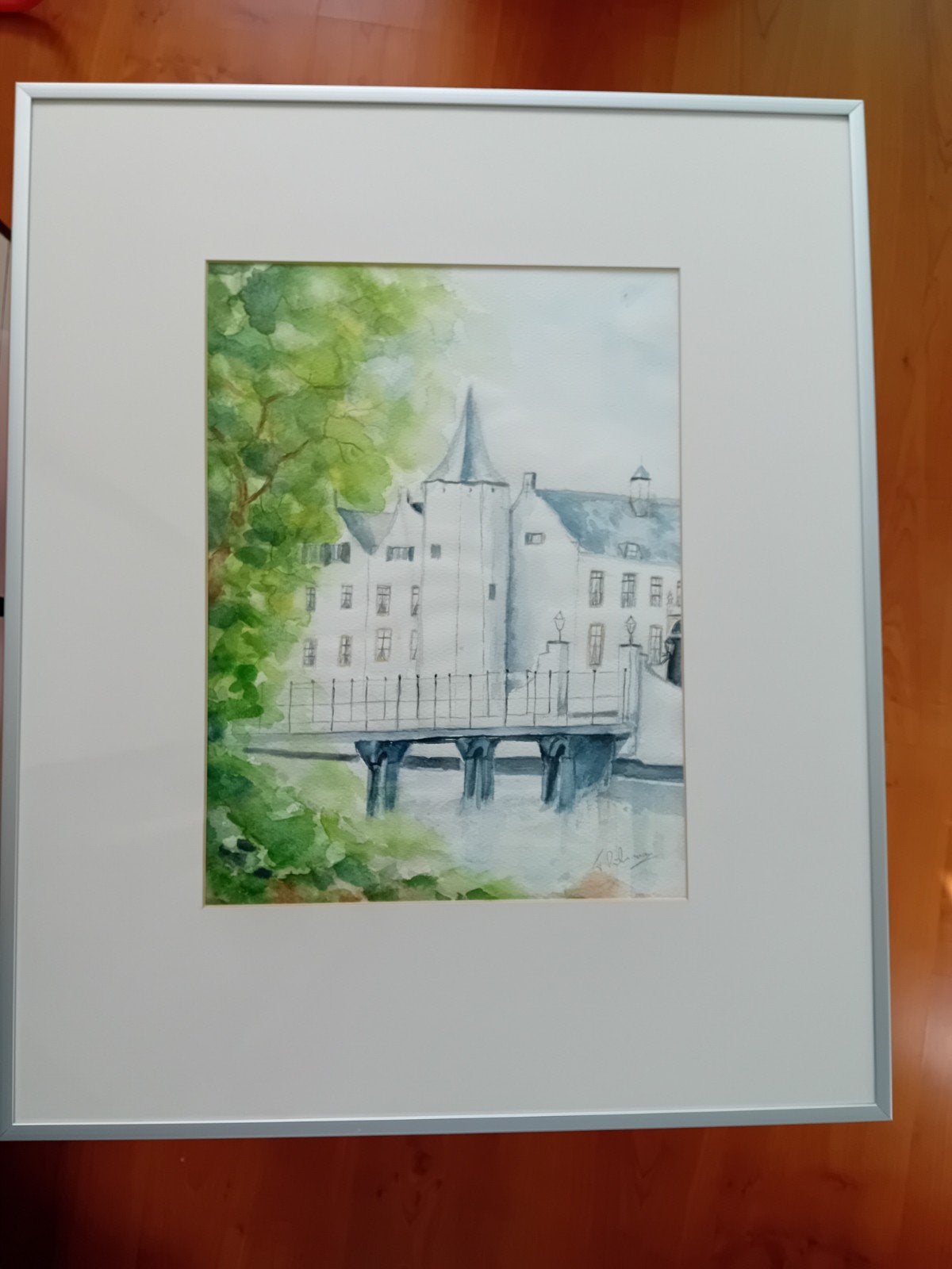 Aquarel van het kasteel van Rhoon, Ophalen