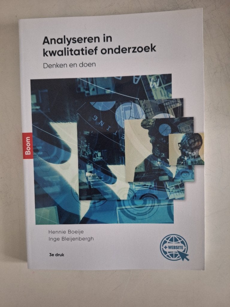 Anayseren in kwalitatief onderzoek.  Hennie Boeije, Boeken, Hennie Boeije en Inge Bleijenbergh, Nieuw, Gamma, HBO