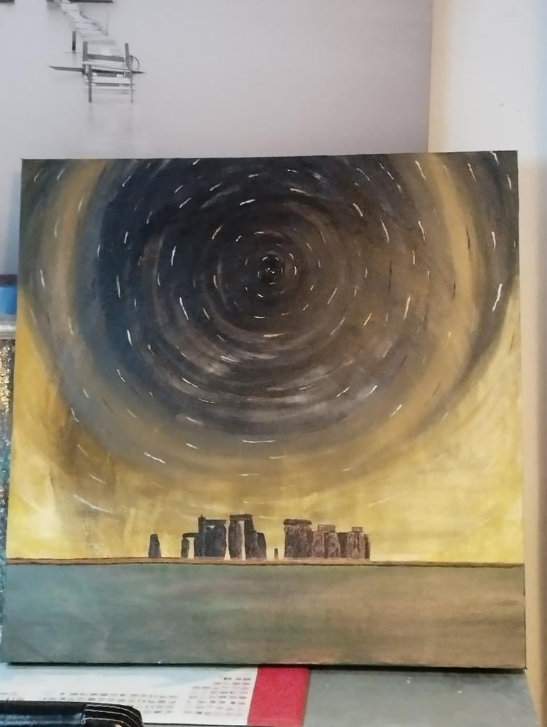 Mooi schilderij afm 70x70 cm, Ophalen