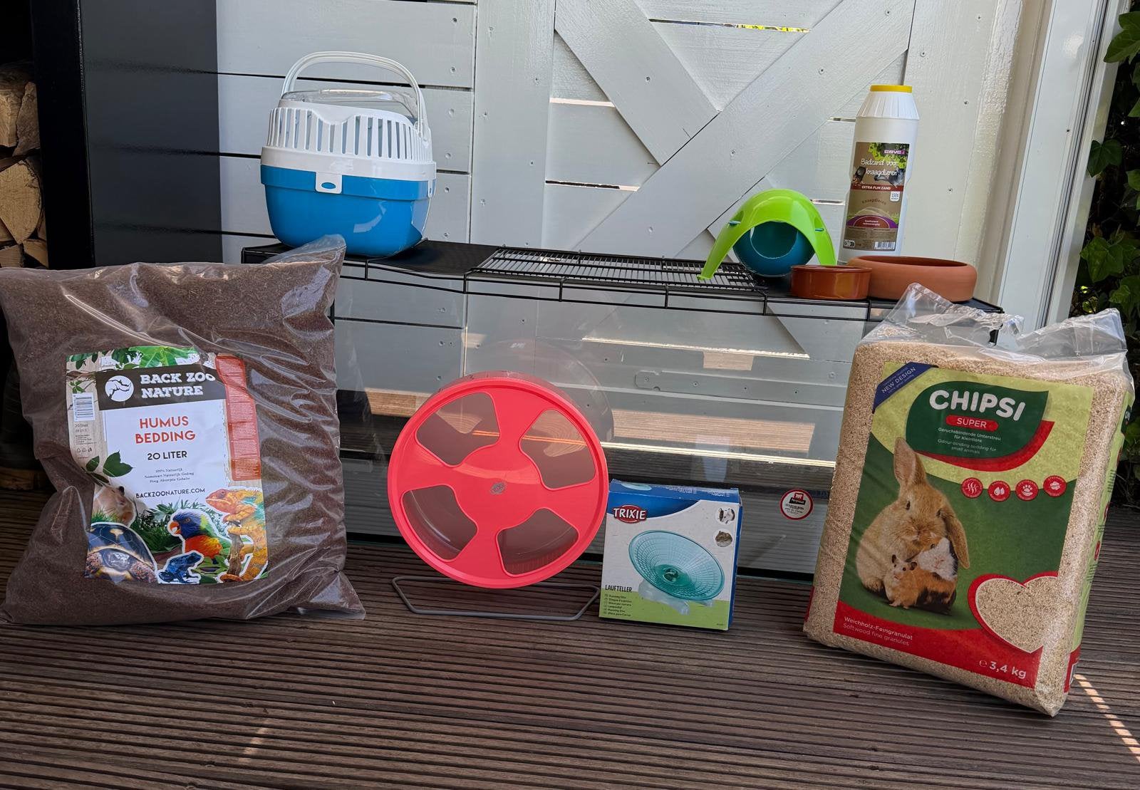 Glazen hamsterkooi + alle benodigdheden, Kooi, Gebruikt, Muis, 75 tot 110 cm