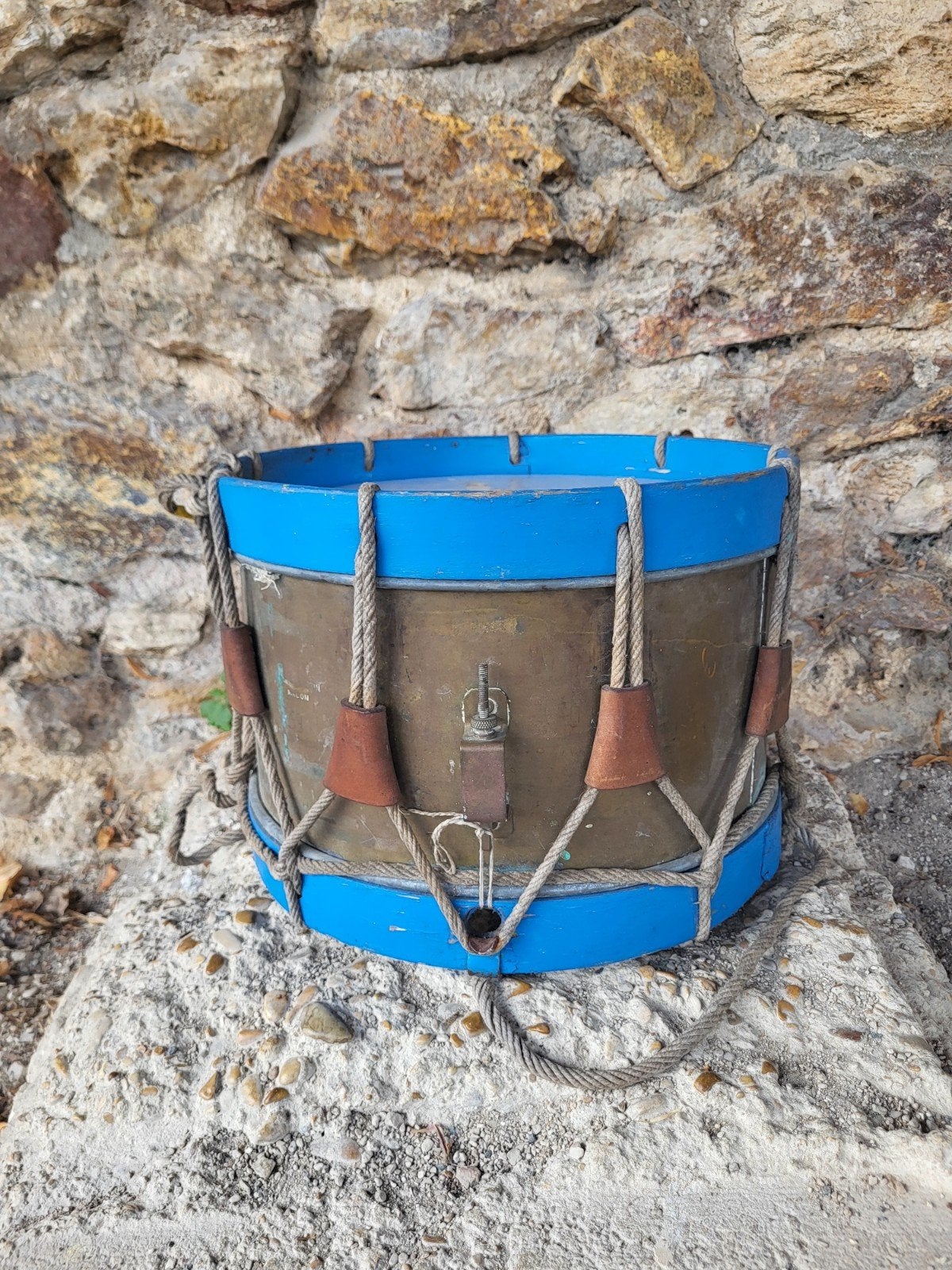 Oude brocante Franse koperen trommel / drums / allegonda, Antiek en Kunst, Ophalen of Verzenden