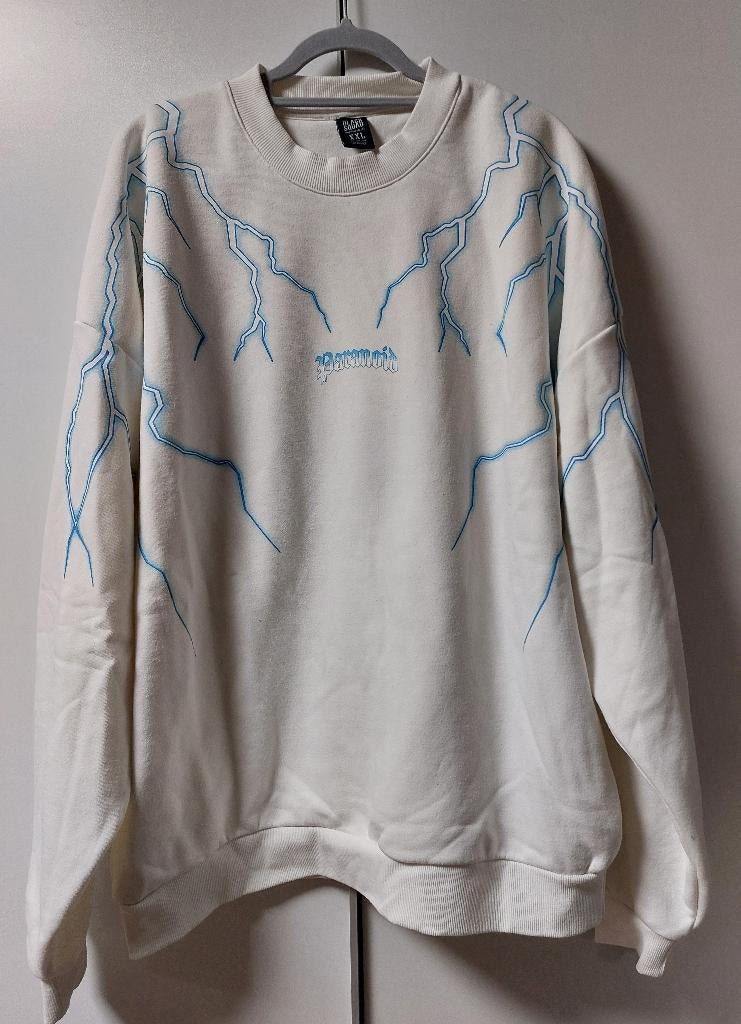 Witte sweater trui blauwe bliksem-print Black Squad XXL, Kleding | Heren, Black Squad, Wit, Overige maten, Ophalen of Verzenden