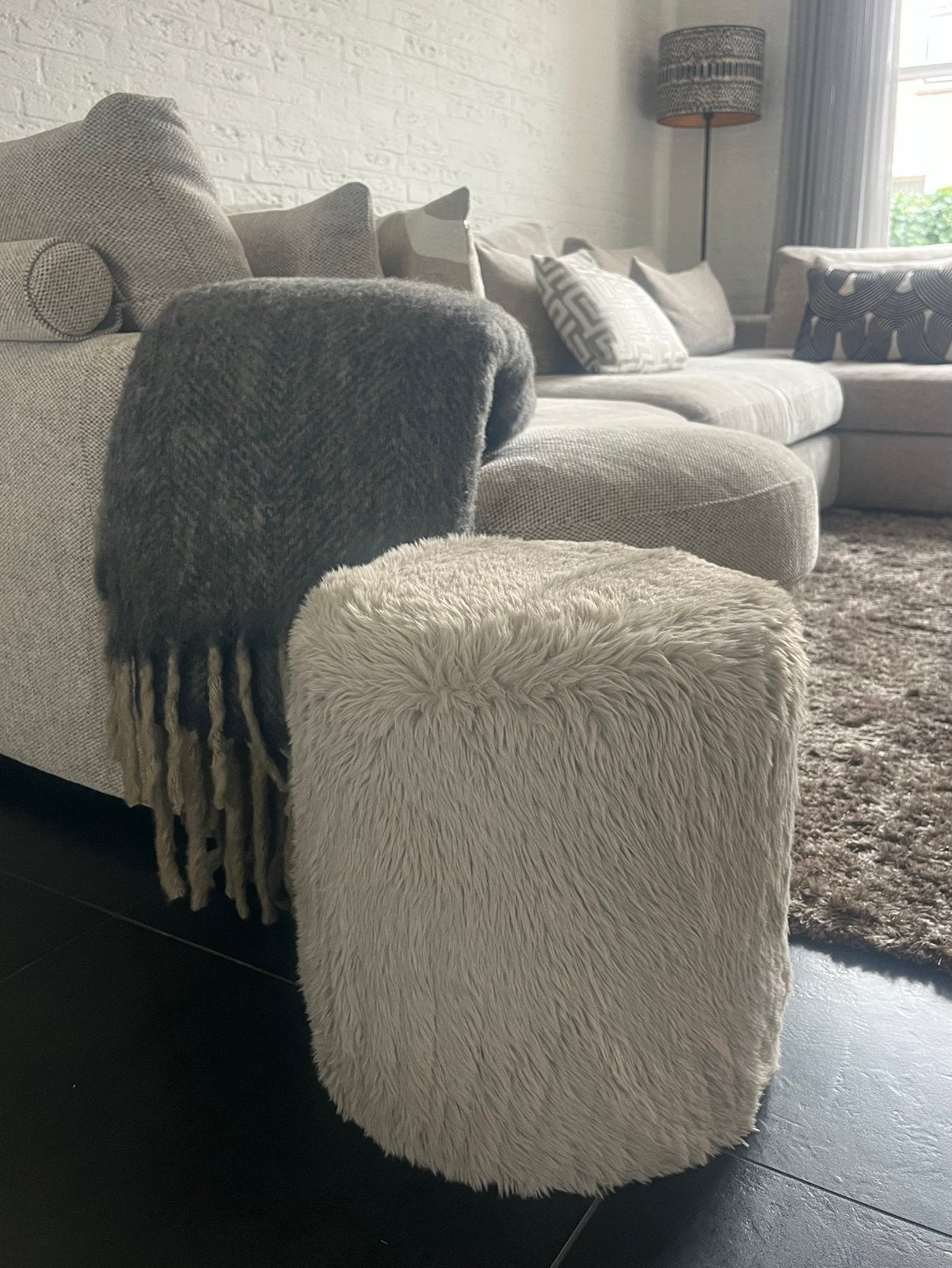 Handgemaakte fluffy poefjes!, Ophalen of Verzenden, Nieuw, Rond, Minder dan 50 cm