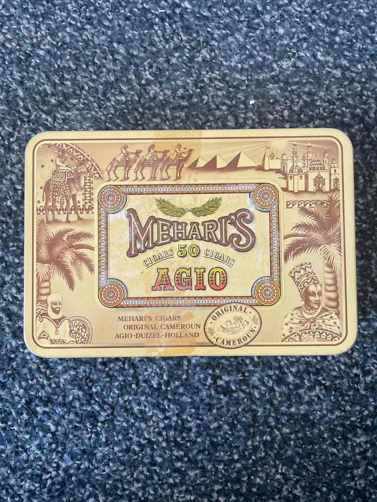 Vintage Mehari's Agio Sigaren Blik - 50 Sigaren, Verzamelen, Blikken, Ophalen of Verzenden, Gebruikt, Overige, Overige merken