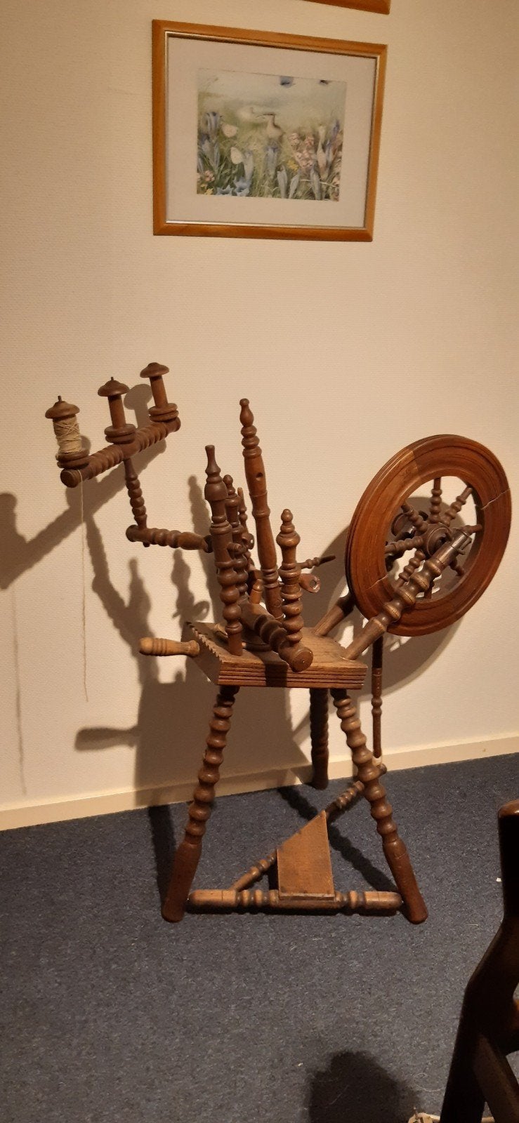 spinnewiel, Ophalen, Gebruikt, Spinnewiel