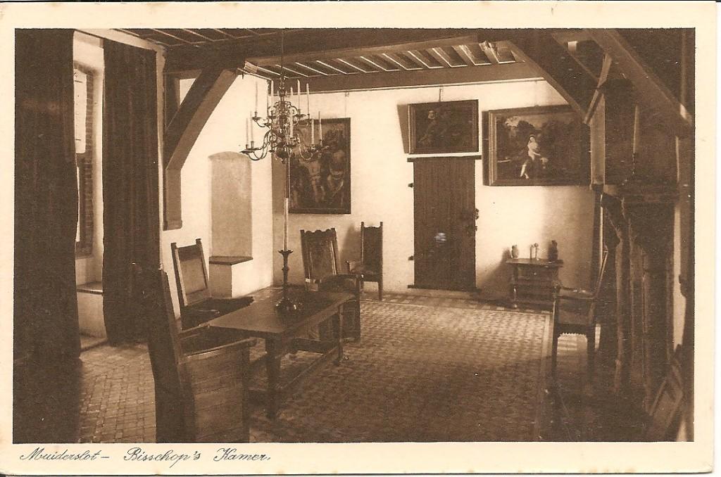 Muiderslot  Bisschop's Kamer.   Muiden., Ophalen of Verzenden, 1920 tot 1940, Ongelopen, Noord-Holland