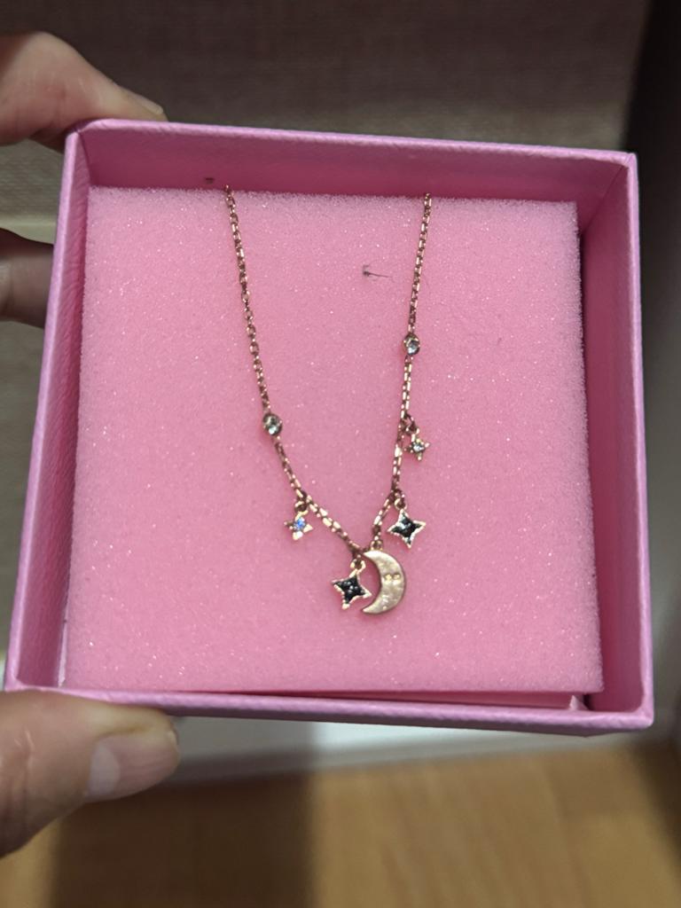 Swarovski ketting maan & sterren met echte steen, nieuw, Overige materialen, Nieuw, Ophalen of Verzenden, Met edelsteen