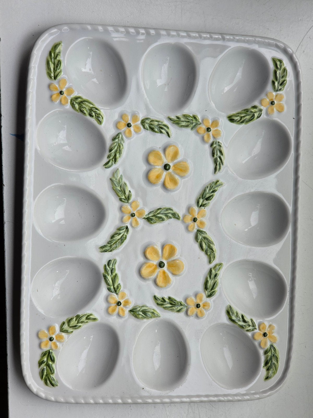 Eierschaal / Eierhouder met bloemmotief, Ophalen of Verzenden