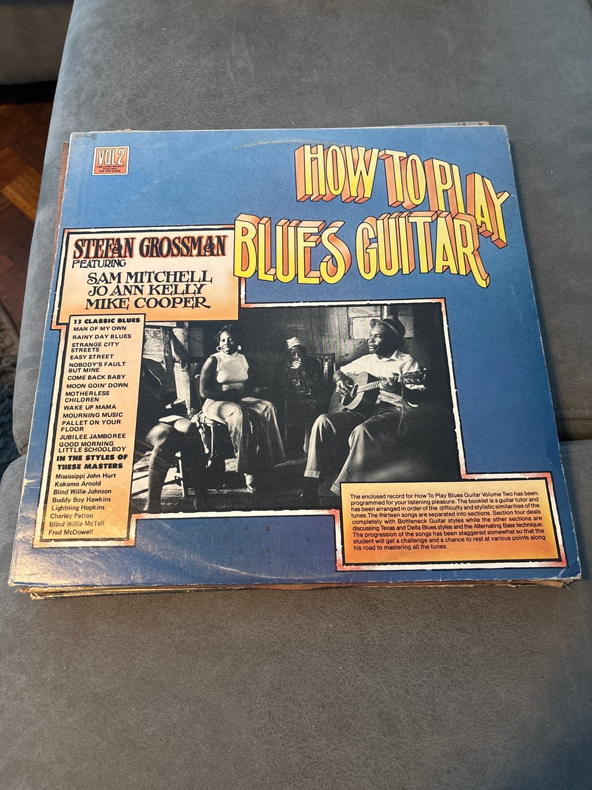 Stefan Grossman - How To Play Blues Guitar Vol. 2 LP, Cd's en Dvd's, LP, Gebruikt, Ophalen of Verzenden, 12 inch