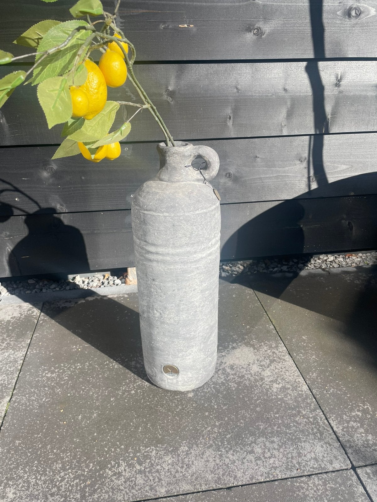 Brynz vaas 50 cm hoog antraciet, Ophalen of Verzenden, Zo goed als nieuw