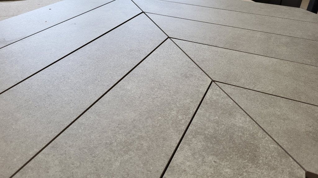Pastorelli Chevron Tegels Greige 6,2m² Ideaal voor keuken/wc, Ophalen, 60 cm of meer, Keramiek, Zo goed als nieuw