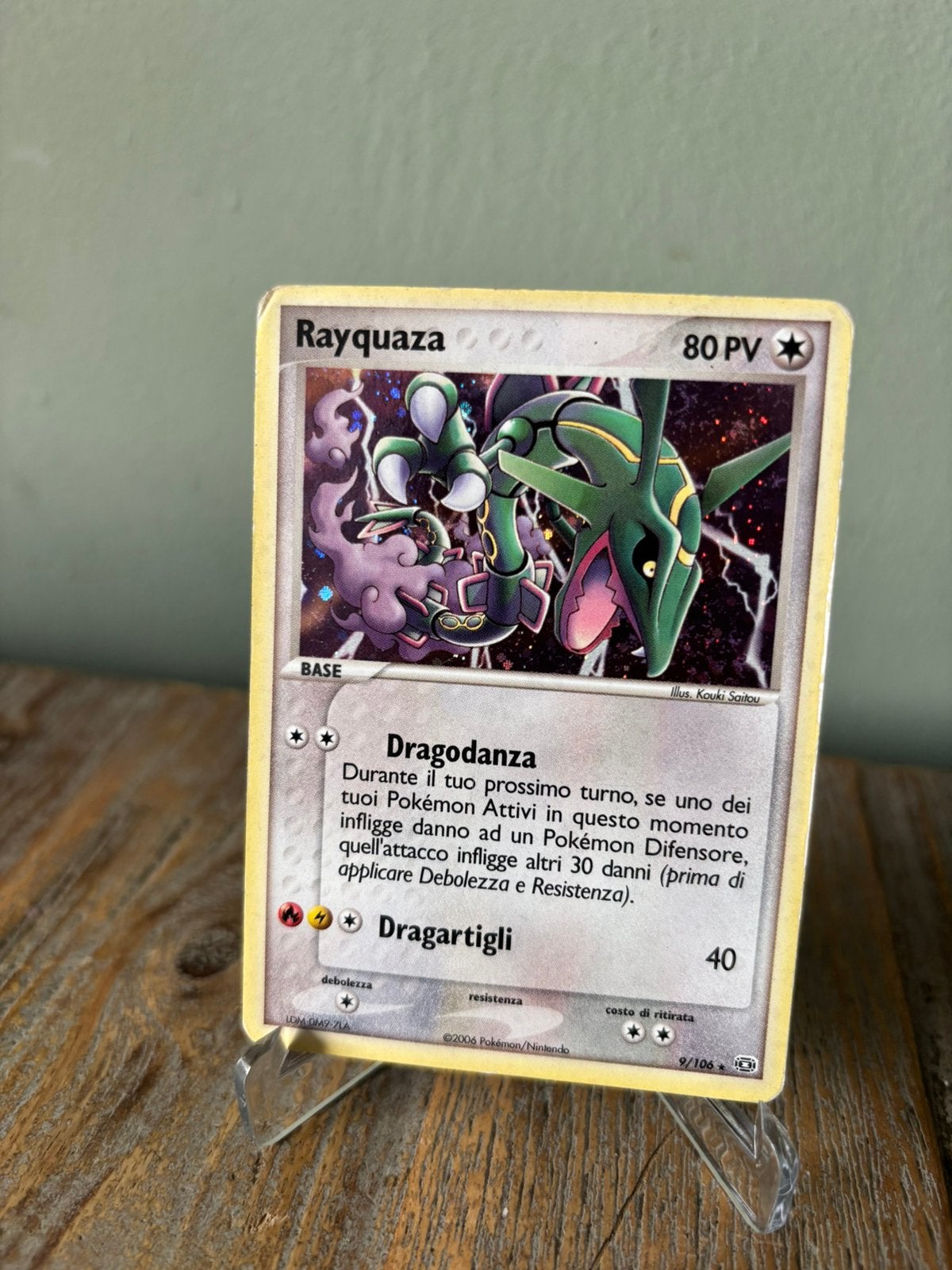 Rayquaza 9/106 Holo Ex Emerald, Ophalen of Verzenden, Gebruikt, Losse kaart