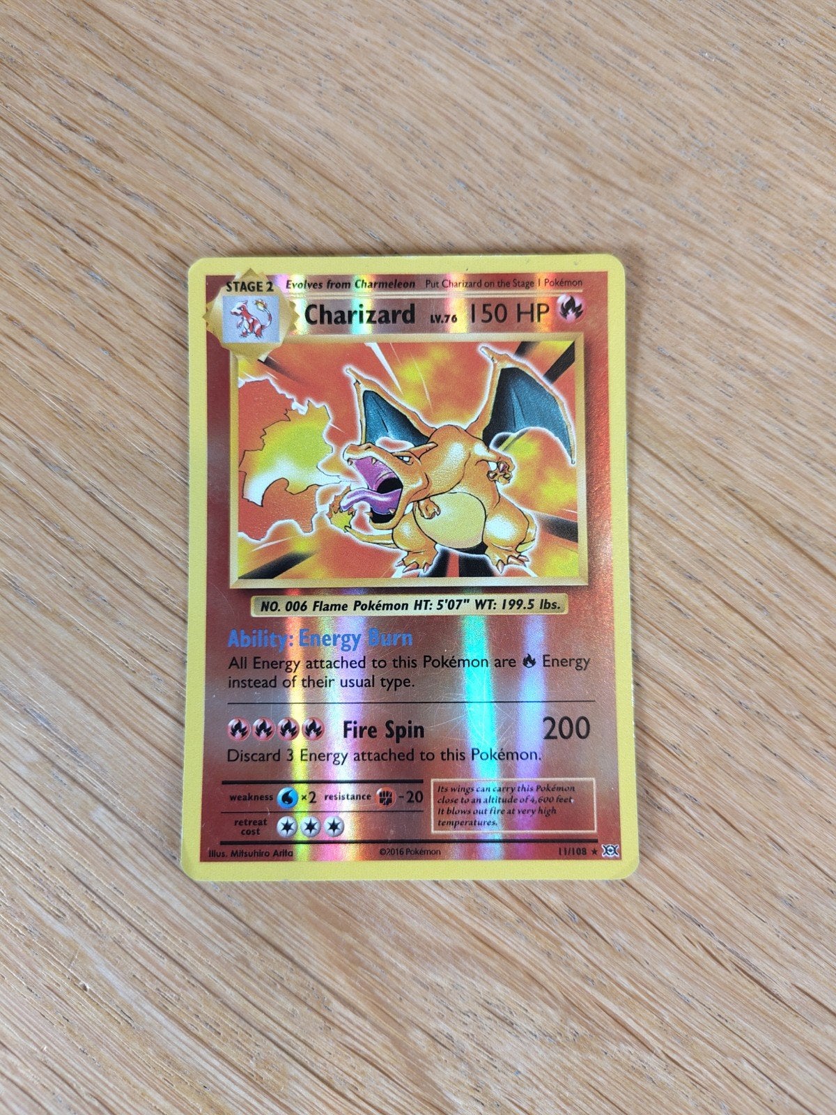 Charizard Pokemon kaart 11/108, Ophalen of Verzenden, Losse kaart