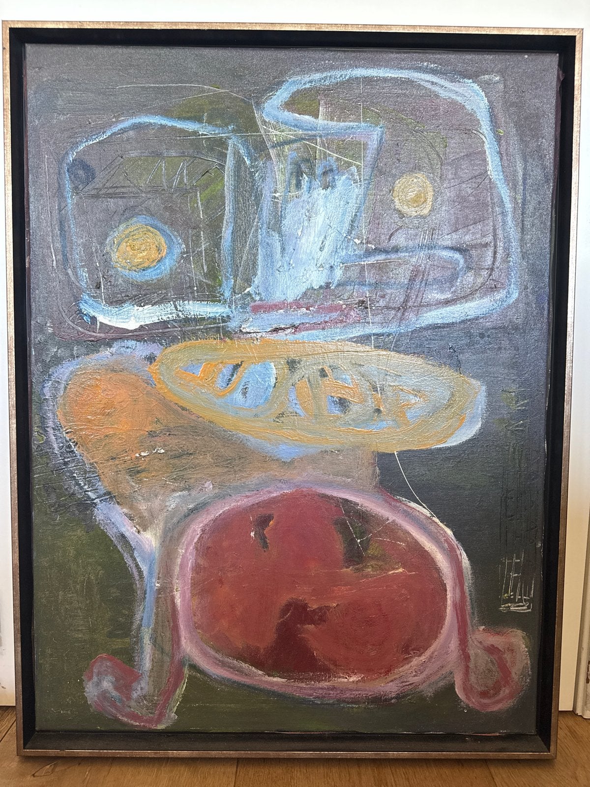 Zarija Clabatti - Abstract schilderij "Ik bid nie veur bruun, Ophalen, Abstract, Overige materialen, Gesigneerd