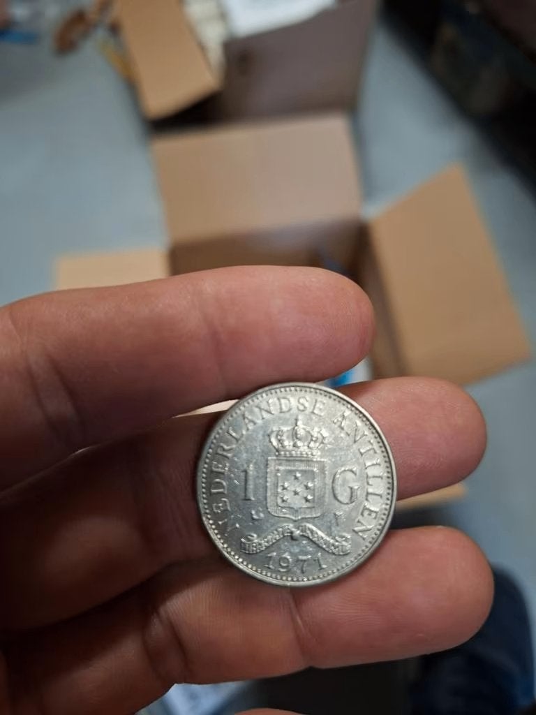 1 Gulden 1971 Koningin Juliana - Nederlandse Antillen, Verzenden, Gestempeld