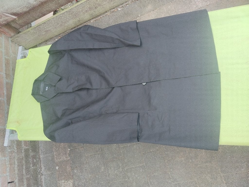 Lange zwarte jas van UNIQLO in maat L., Kleding | Heren, Ophalen, Maat 52/54 (L), Uniqlo, Zwart