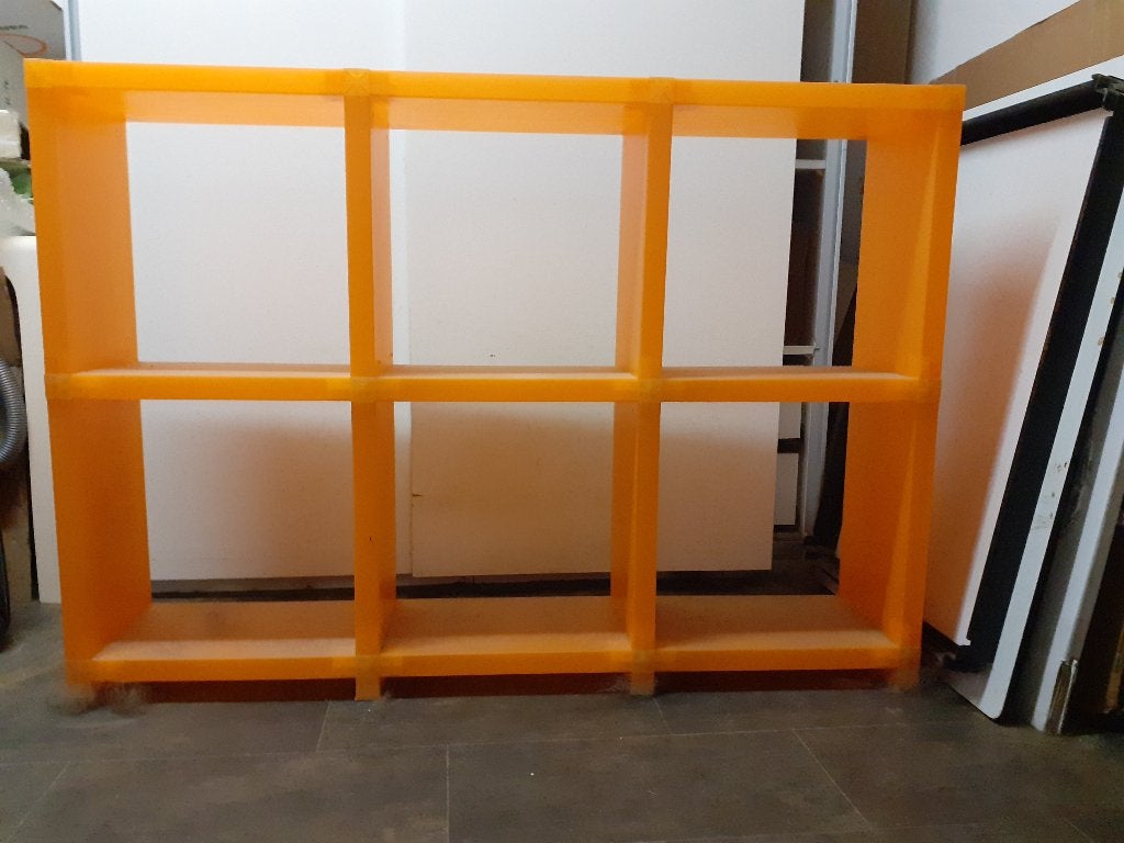 Cubitec roomdivider oranje kunststof retro jaren 70 design, Gebruikt, Lundia, ?, Kunststof