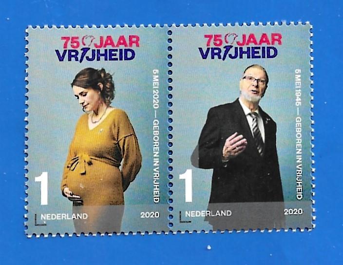 NVPH 3842-43 Paar 75 Jaar Vrijheid - 2020, Postzegels en Munten, Postzegels | Nederland, Verzenden, Na 1940, Postfris