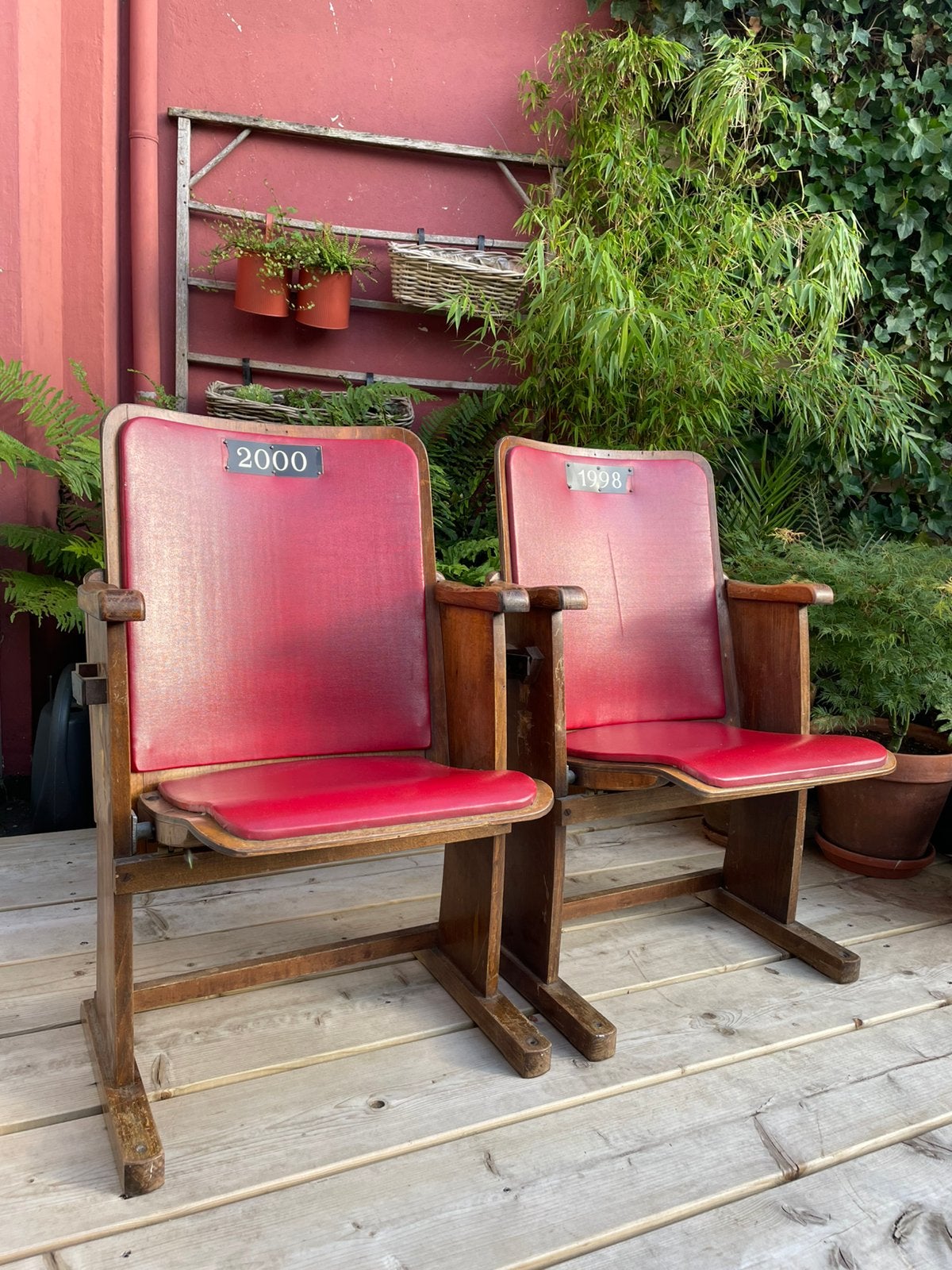 Bioscoopstoelen, Huis en Inrichting, Stoelen, Ophalen, Gebruikt, Twee, Vintage
