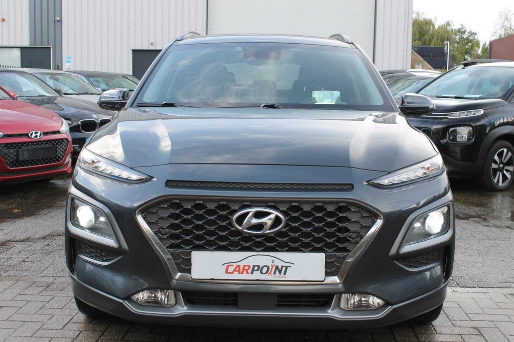 Hyundai Kona 1.6 GDI HEV Premium Leer Led Carplay Keyless HU, Auto's, Hyundai, Gebruikt, Zwart, Bedrijf, 19 km/l