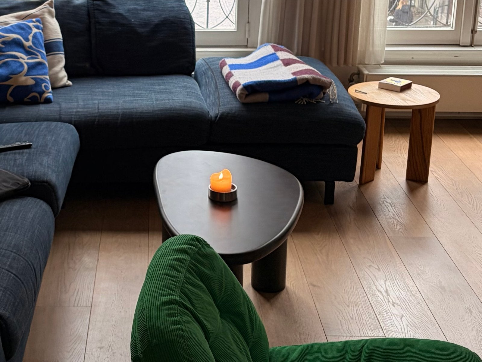 Donkerbruine houten salontafel - H&M Home, Huis en Inrichting, Tafels | Salontafels, Ophalen, 50 tot 100 cm, Zo goed als nieuw